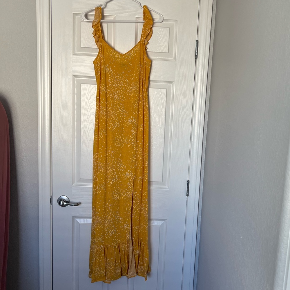 Express Yellow Printed Maxi Dress